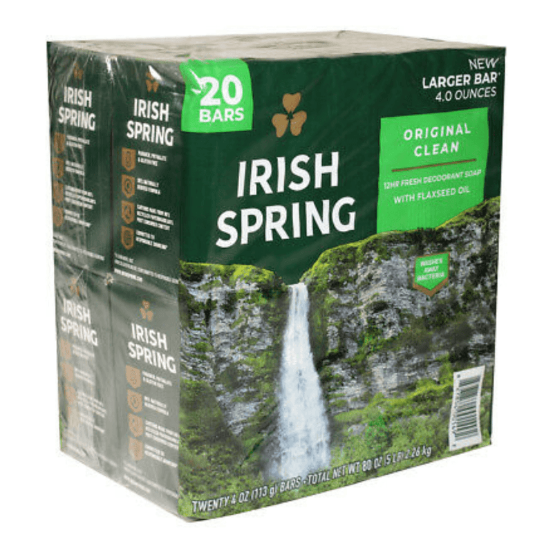 Irish Spring Deodorant Soap Original Clean Bar, 3.75 Ounce (20 Bars)