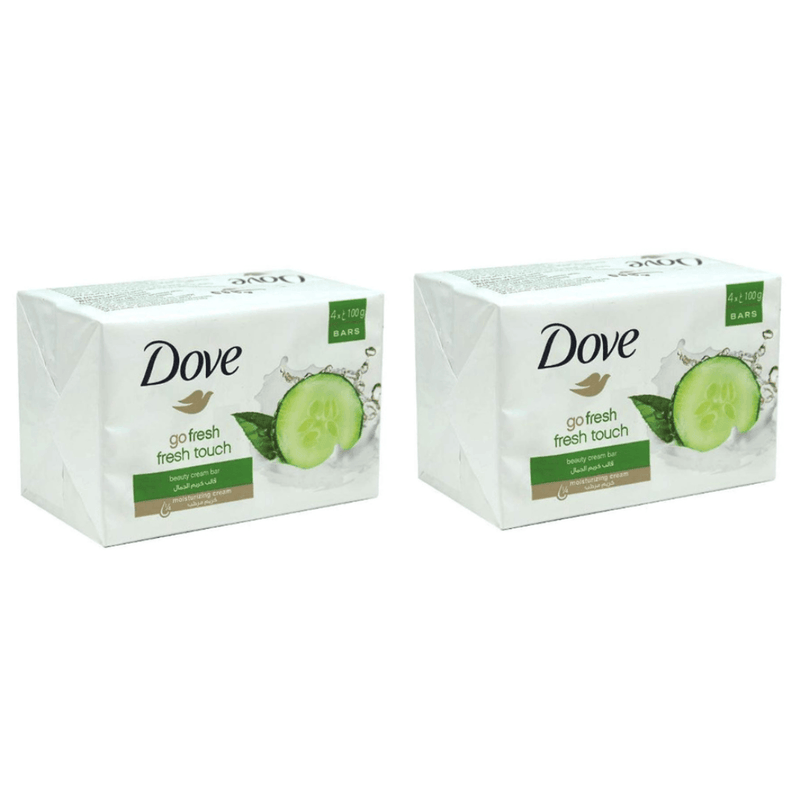 Dove Go Fresh, Fresh Touch Bar Soap 100g (Pack of 2) - Total 8 Bars