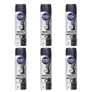 Nivea Men Anti-Perspirant Black & White 48 Hour Invisible Spray Deodorant 150ml - Pack of 6