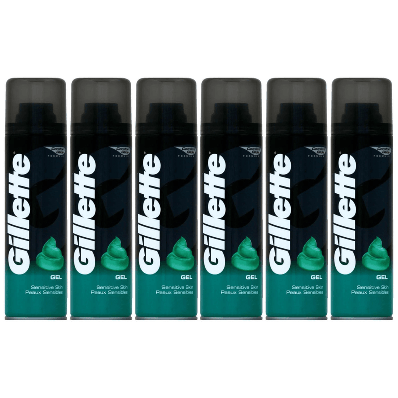 Gillette Shave Gel Original Scent Sensitive 200ml - Pack of 6
