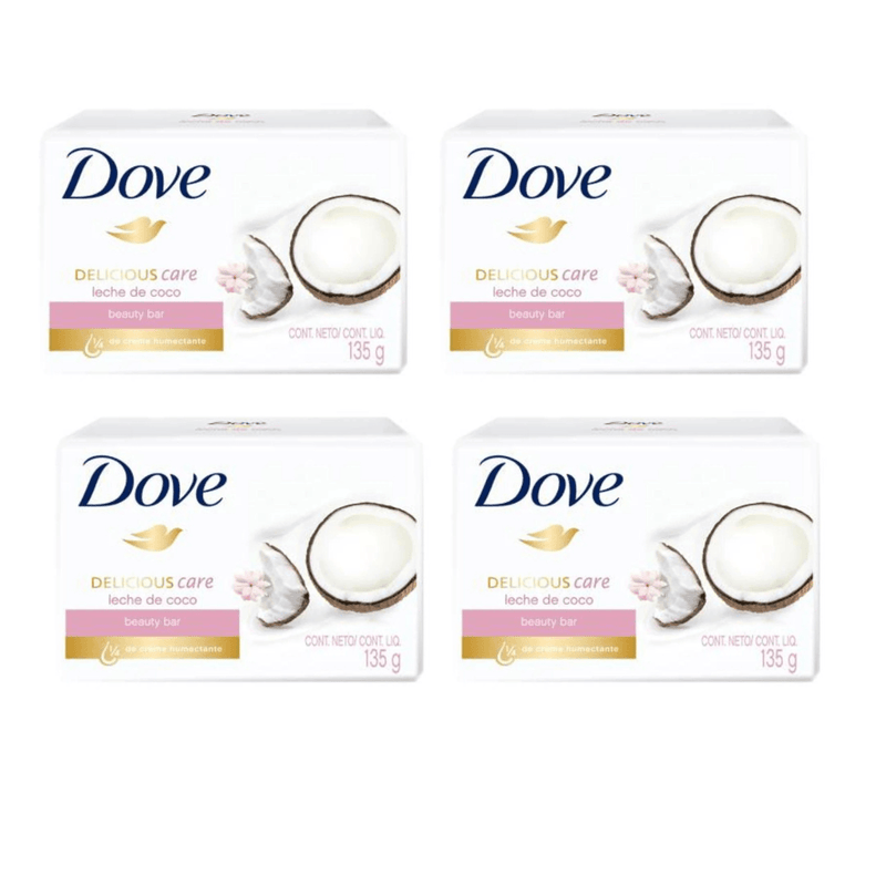 Dove Delicious Care Bar With Coconut Milk 135g, 4 Count