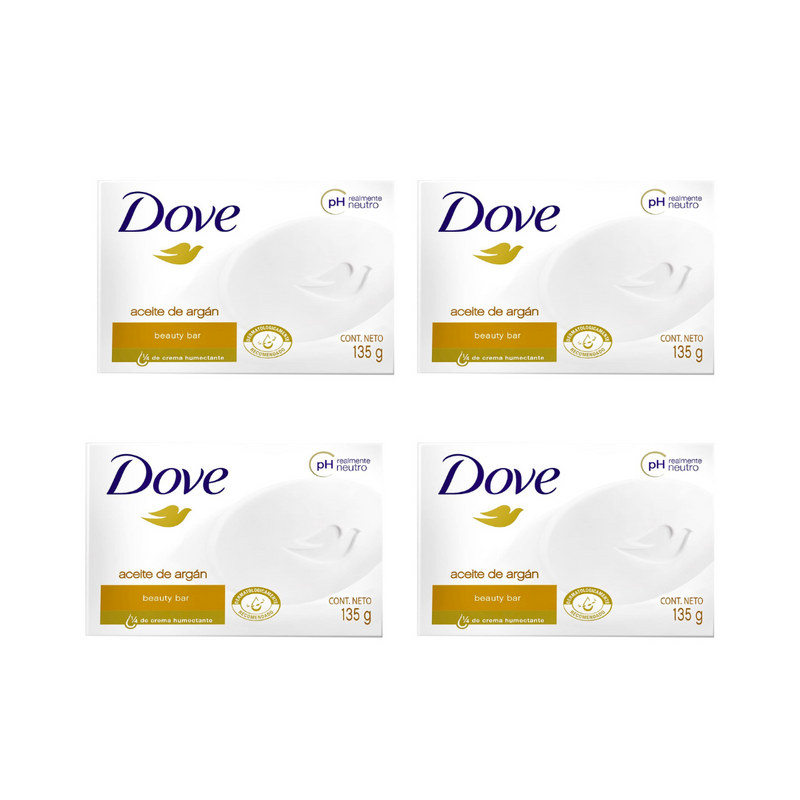 Dove Argan Oil Beauty Bar Soap 135g - Pack of 4