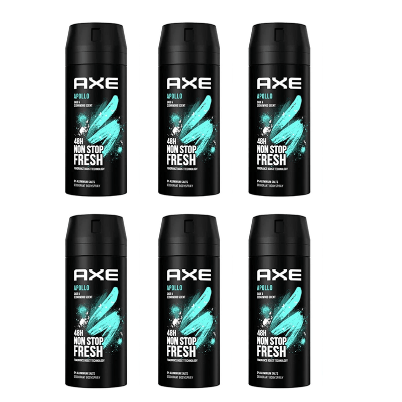 Axe Deodorant Body Spray Apollo 150ml - Pack of 6