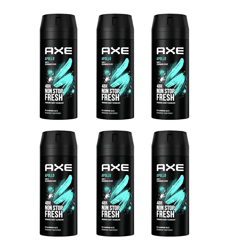 Axe Deodorant Body Spray Apollo 150ml Pack of 6