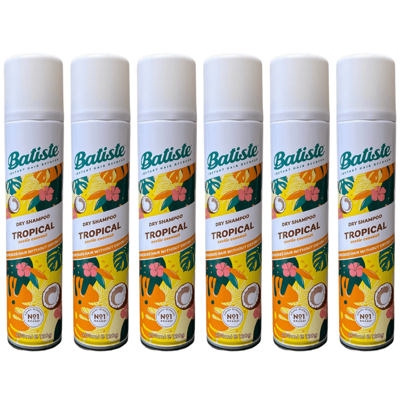 Batiste Dry Shampoo, Coconut & Exotic Tropical, 200ml - Pack of 6