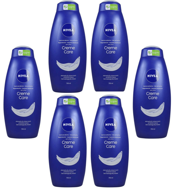 Nivea Shower Gel & Body Wash Creme Care 750ml - Pack of 6