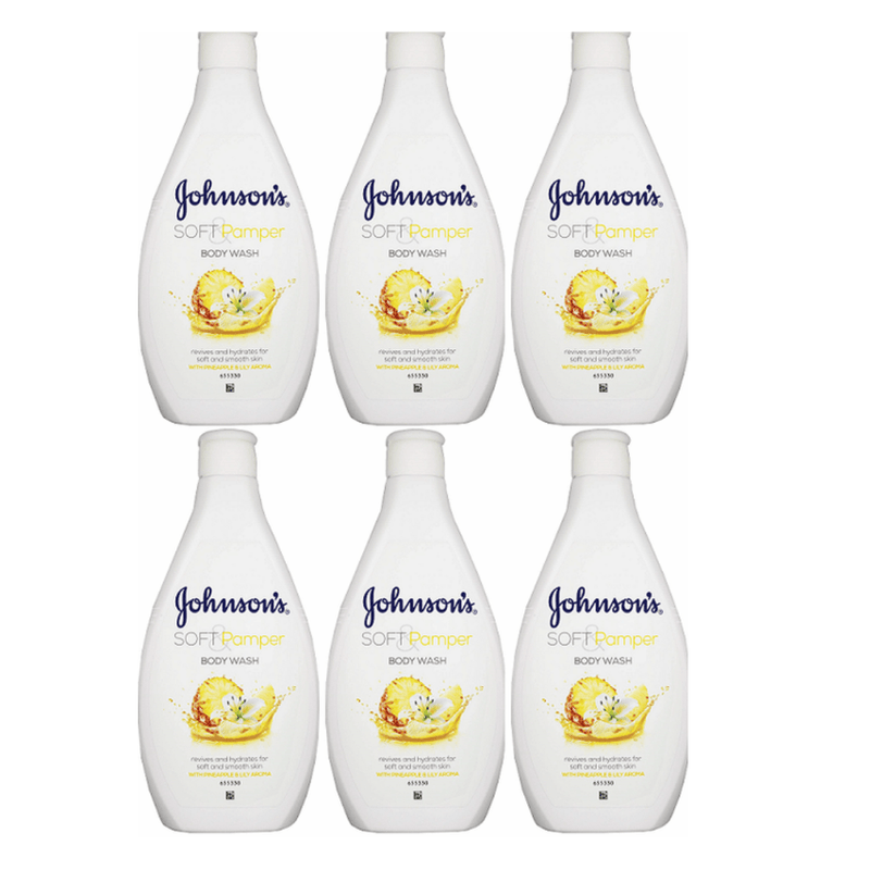Johnson's Soft & Pamper Body Wash w/ Pineapple & Lily Aroma 400ml - Pack of 6