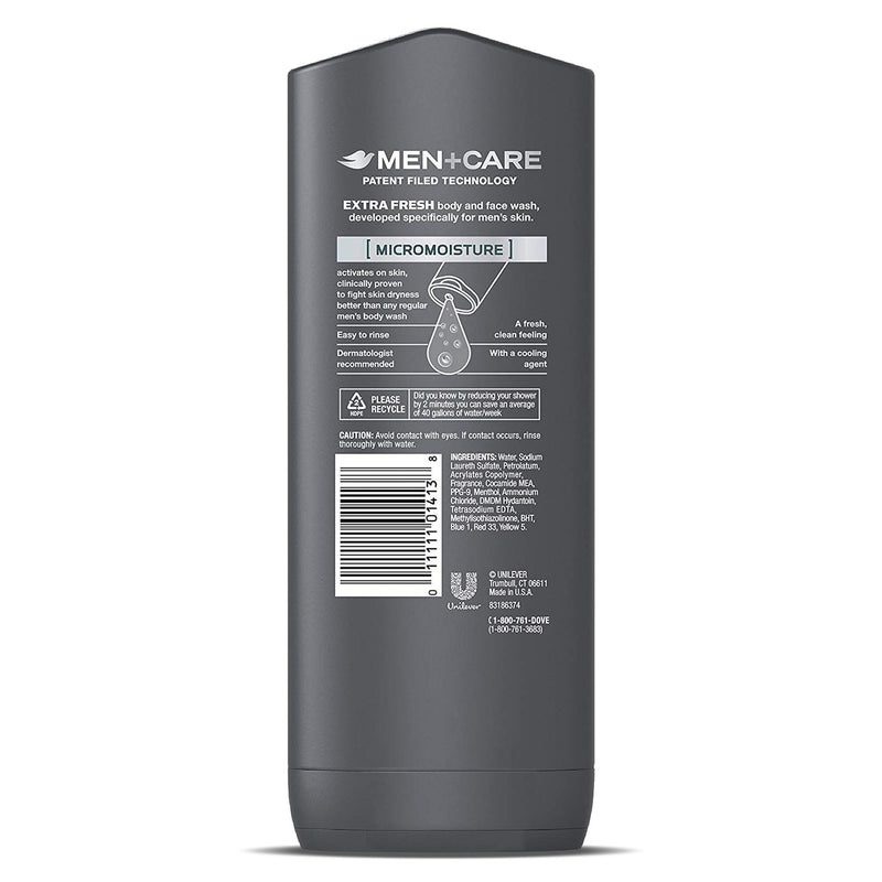Dove Men Care Body Wash Extra Fresh 400ml (Pack of 6)