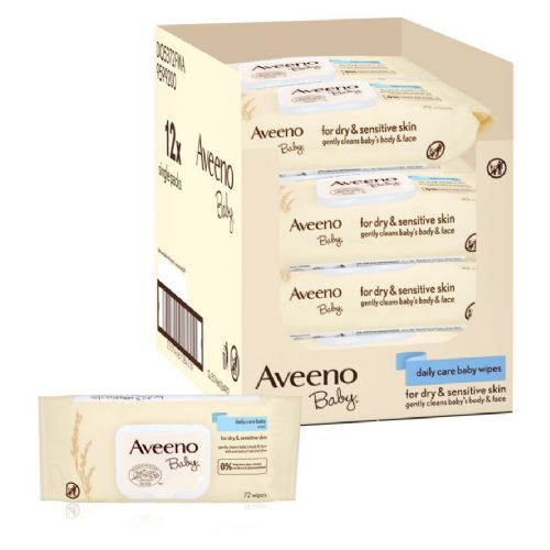 Aveeno Baby Sensitive All Over Wipes, Hypoallergenic & Fragrance-Free 12 packs  864 count