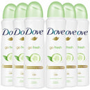Dove Go Fresh Cucumber And Green Tea Antiperspirant Deodorant Spray 250ml - Pack of 6
