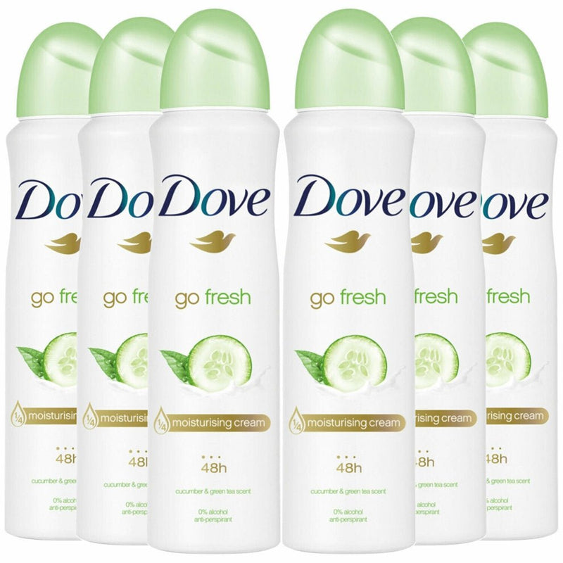 Dove Go Fresh Cucumber And Green Tea Antiperspirant Deodorant Spray 250ml - Pack of 6