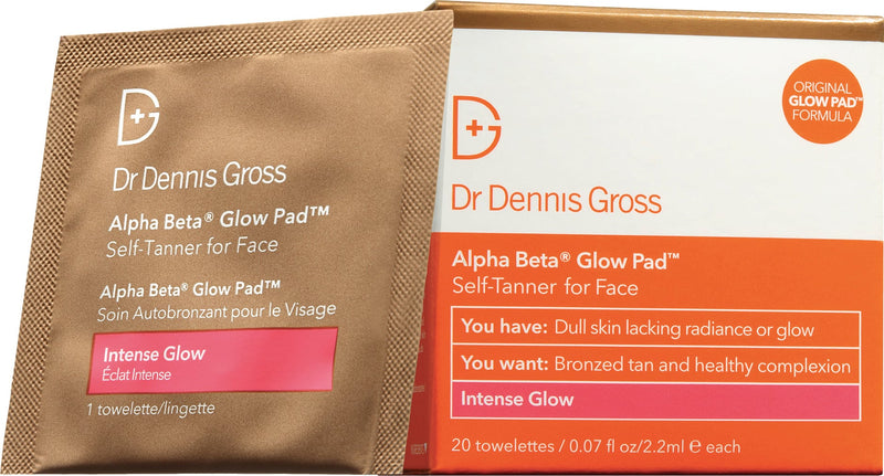 Dr. Dennis Gross Alpha Beta Intense Glow Pad Self-Tanner for Face- 20 Towelettes 2.2ml