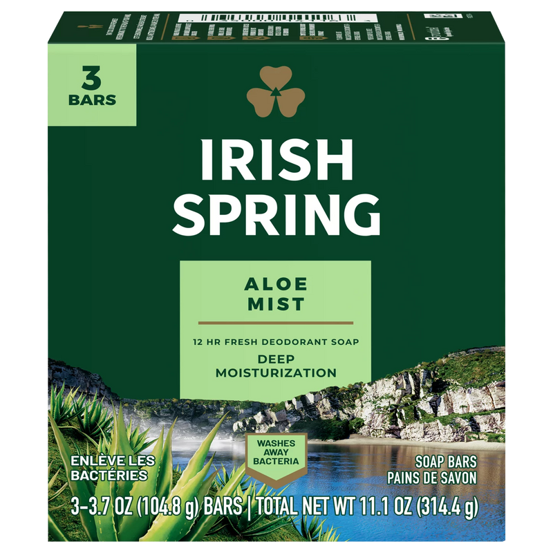 Irish Spring Aloe Mist Bar Soap 3.7oz - Pack of 3