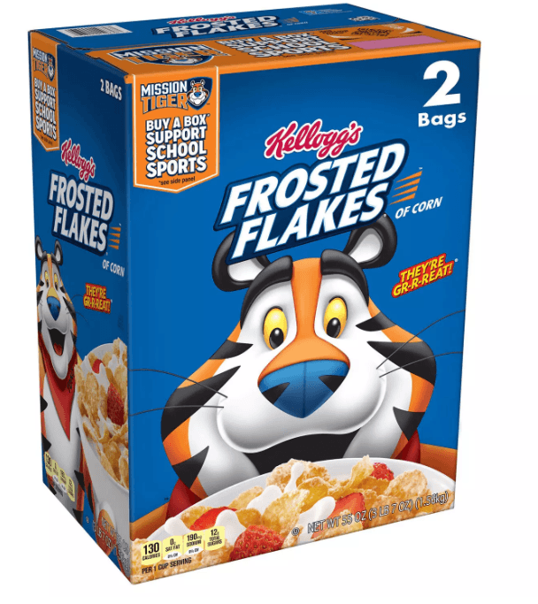 Kellogg's Frosted Flakes Cereal 2 Bags, 55oz