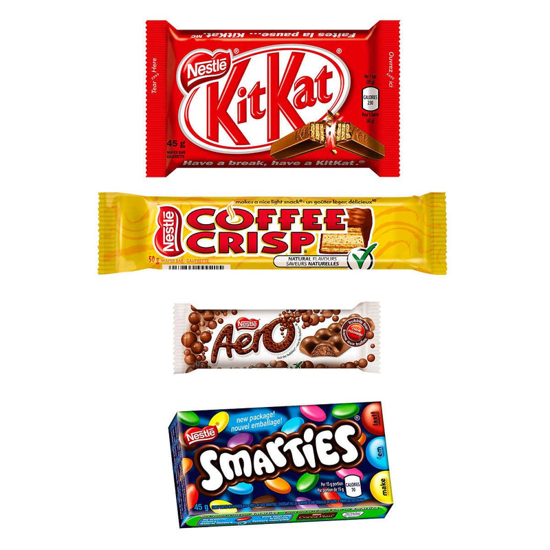 Nestle Full Size Bars - 24 Bars - 7 Kit Kat, 6 Coffee Crisp, 7 Aero, 4 Smarties (831 g) - Chocolate Bars