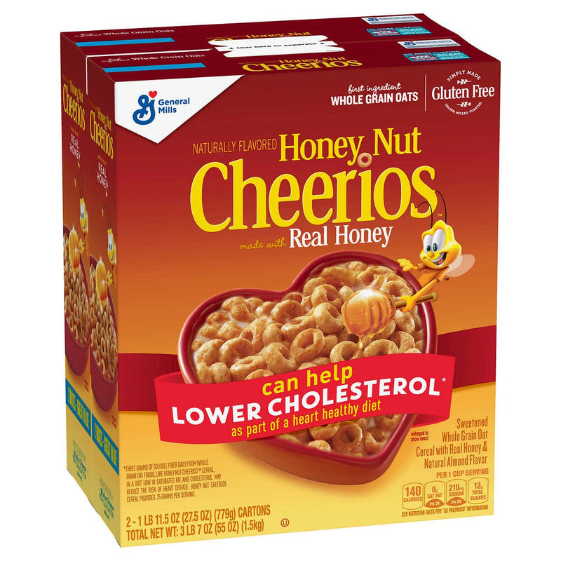 General Mills Honey Nut Cheerios Cereal 2 Bags, 24oz Each