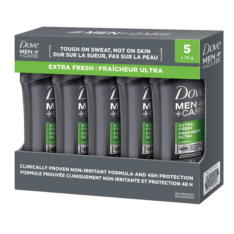 Dove Men+Care Extra Fresh Antiperspirant Deodorant For Men 76g - Pack of 5