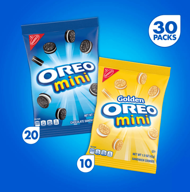 Oreo Mini Mix Sandwich Cookies Variety Pack, - 30 Packs