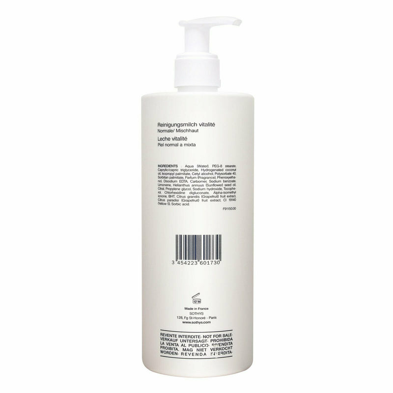 Sothys Vitality Cleansing Milk (Normal To Combination Skin) 16.9oz/500ml