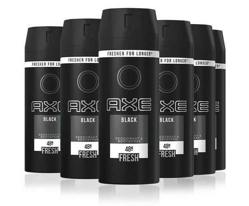 Axe Body Spray Black 150ml - Pack of 6