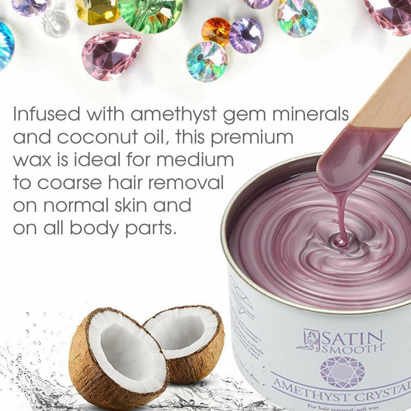 Satin Smooth Amethyst Crystal Hair Removal Wax 14oz