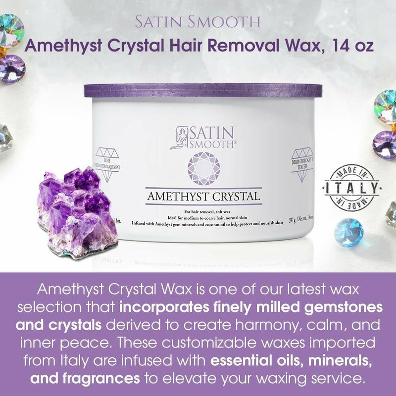 Satin Smooth Amethyst Crystal Hair Removal Wax 14oz