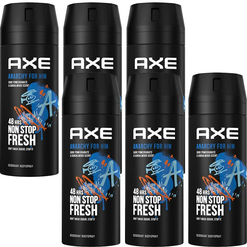 Axe Deodorant Body Spray Anarchy for Him 150ml - Pack of 6