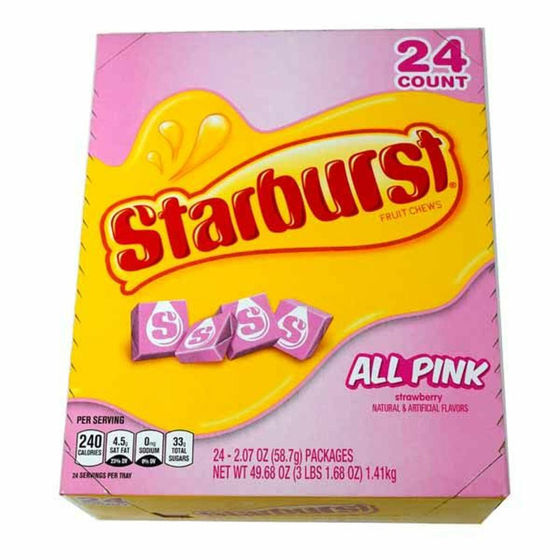 Starburst All Pink Strawberry Fruit Chews 2.07oz,  (24 Per Box)